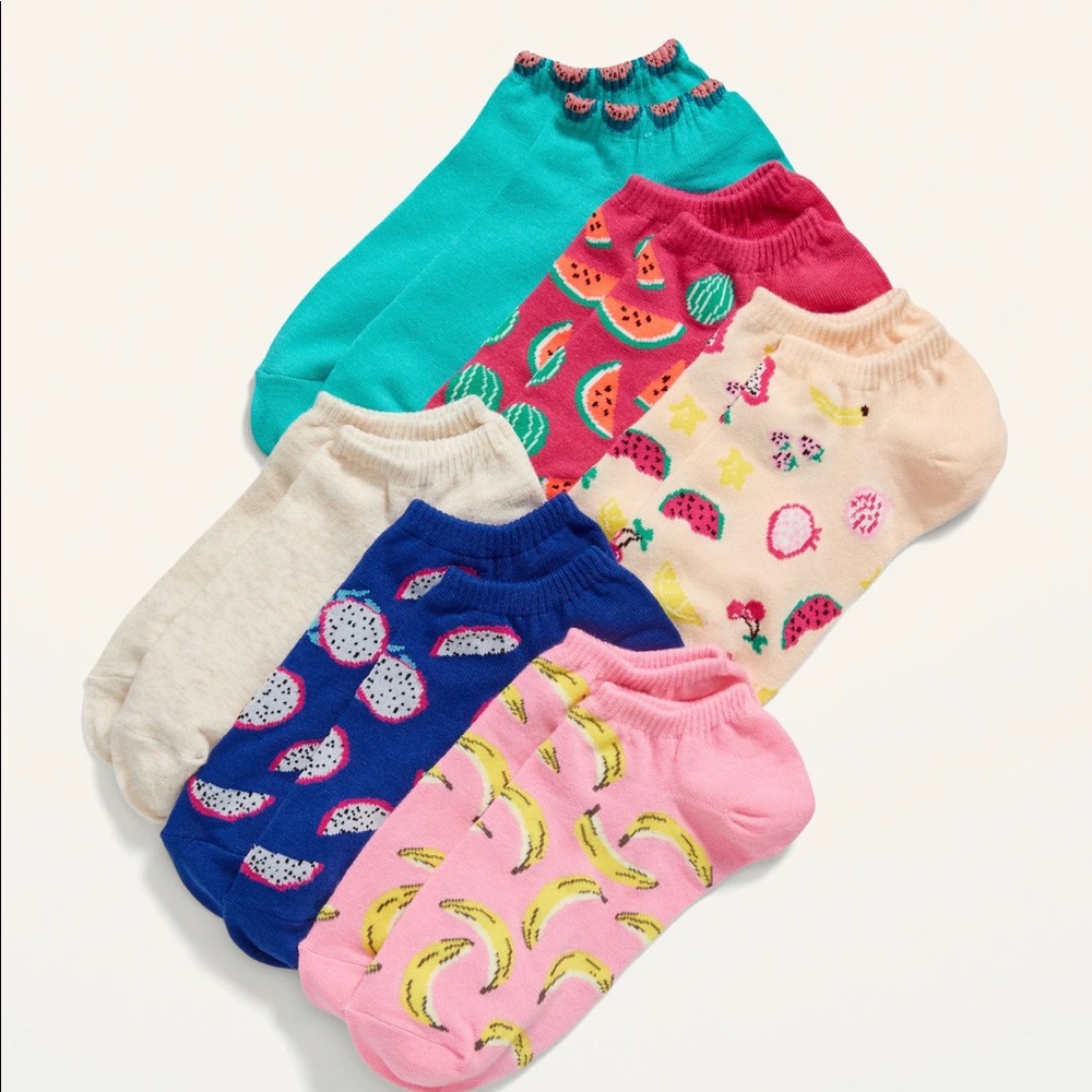 Novelty socks with cute fruit patterns